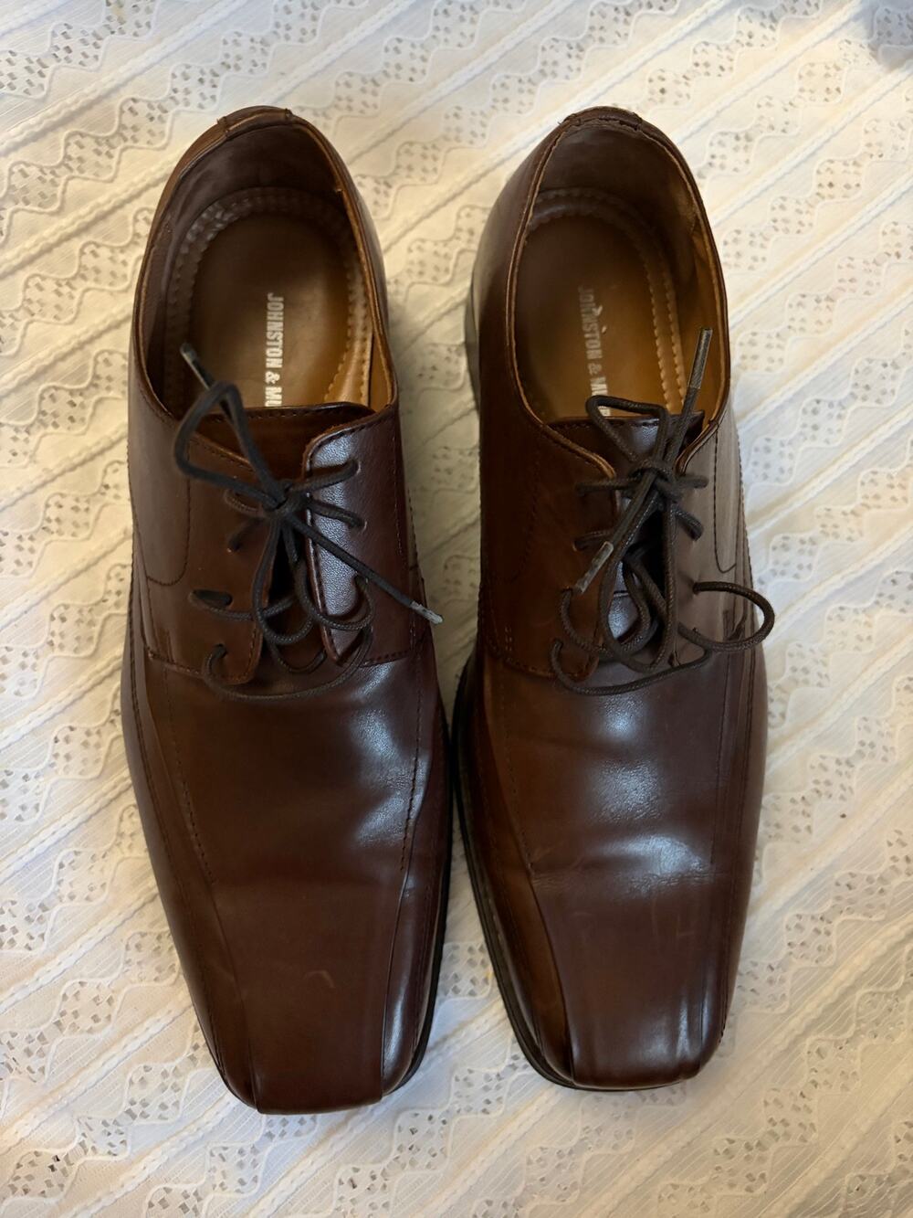 Johnston & Murphy Brown Leather Oxford Dress Shoes Men's Size 9M Lace Up